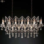 Iron Crystal LED Chandelier: 19th Century Style Kitchen Pendant Light
