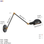 Loft Antique Edison 3-Head Black Wall Sconce Swing Arm Light