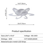 Flower Acrylic Chandelier: Modern Minimalist Living Dining Room Ceiling Light