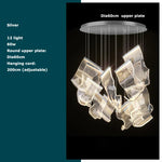 Golden Love Paper Chandelier: Postmodern LED Designer Lighting for Foyer