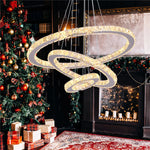 Crystal LED Pendant Chandelier, Modern Nordic Ceiling Lamp for Living and Dining Room