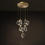 Crystal Stone Copper Chandelier - LED Postmodern 2025 Lighting for Staircase