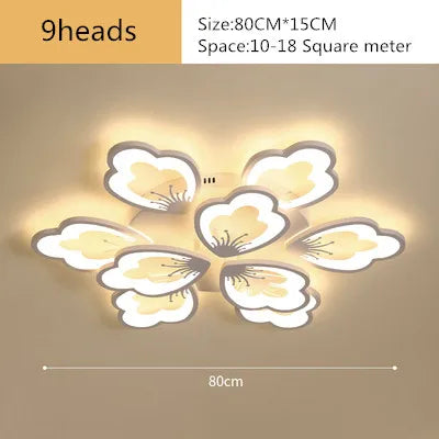 Lotus Design LED Acrylic Chandelier Ceiling Lamp for Modern Living, Dining, and Study Rooms