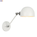 Adjustable Swing Arm Wall Sconce Industrial Vintage Retro White Wall Light