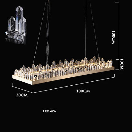 Golden Crystal LED Chandelier for Modern Dining Room