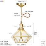 Glass Copper LED Pendant Light for Kitchen Cafe Living Room