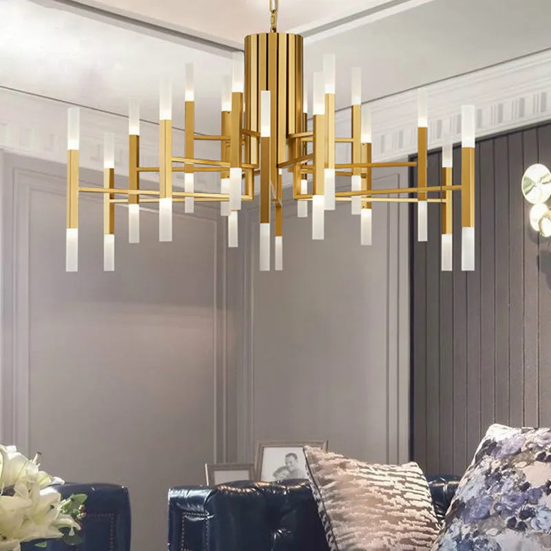 Modern Tube G4 Chandelier Pendant Light Fixture for Artistic Room Decor