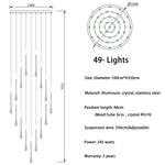 Modern Crystal Chandelier Water Drop Design LED Hanging Lighting for Villa Lobby by Afralia™