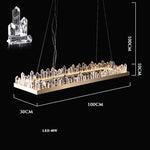 Golden Crystal LED Chandelier for Modern Dining Room