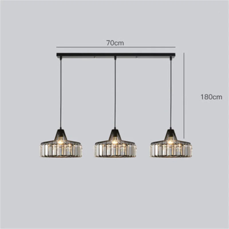 K9 Crystal Pendant Chandelier Modern Living Room Ceiling Lamp LED Hall Decor