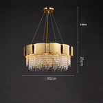Postmodern Crystal Pendant Light - Golden Stainless Steel Suspension Lamp