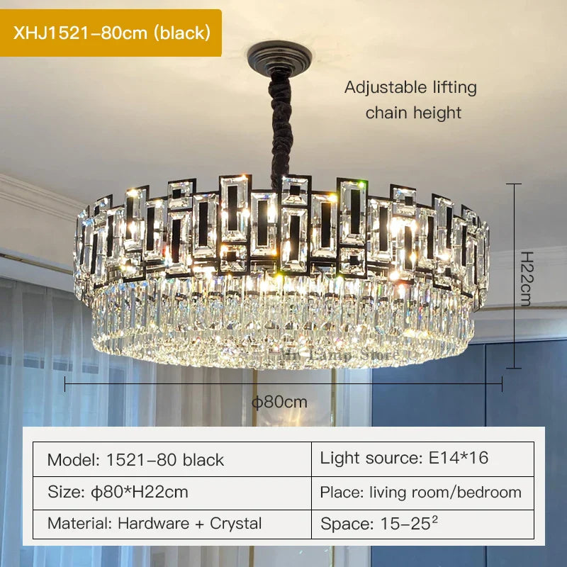 Crystal Chandelier: Elegant Lighting for Home, Living Room, Bedroom, Kitchen