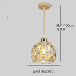 Crystal Flush Mount Chandelier for Hallway Foyer, Modern Hollow Carved Ceiling Light
