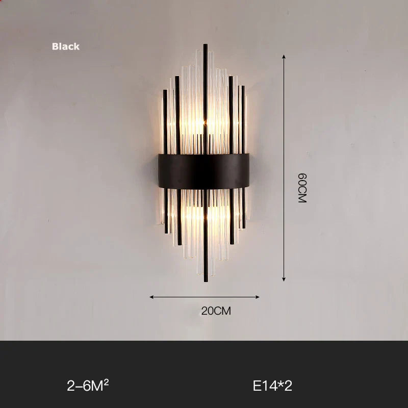Gold Black LED Wall Sconce Light for Bedroom Corridor
