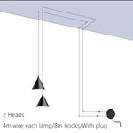 Geometric LED Pendant Light for Living Room Bedside - Nordic Style Glam Fixtures
