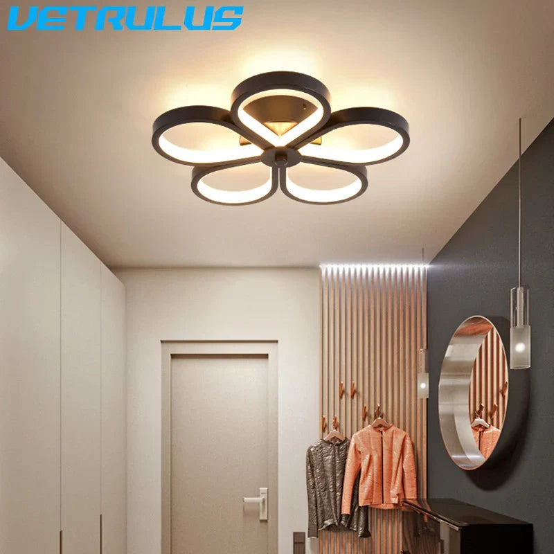 Acrylic Flower Twisted LED Chandelier Ceiling Lamp for Living Room, Hotel Decor