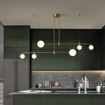 Gold Copper Glass Ball Chandelier Pendant for Dining Room & Kitchen