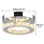 LED Crystal Chandelier Mirror Rings Ceiling Light for Home Décor