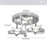 Crystal Stars LED Pendant Chandelier for Modern Living Dining Room Decor