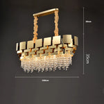 Postmodern Crystal Pendant Light - Golden Stainless Steel Suspension Lamp