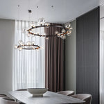 Branching Bubbles Chandelier in Black and Gold for Modern Dining Room