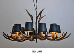 Retro Antlers LED Chandelier Table Dining Room Kitchen Interior Lighting Fixture