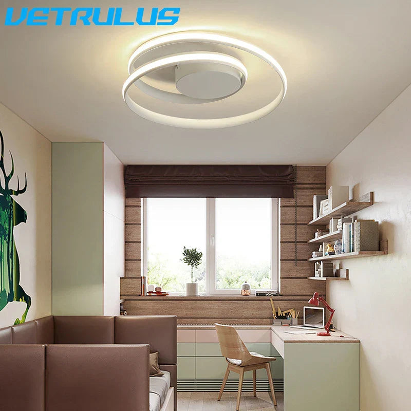 Spiral Acrylic LED Chandelier Ceiling Light by for Living Room Dining Hallway