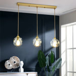 Diamond Crystal Copper LED Pendant Chandelier for Stylish Indoor Lighting.