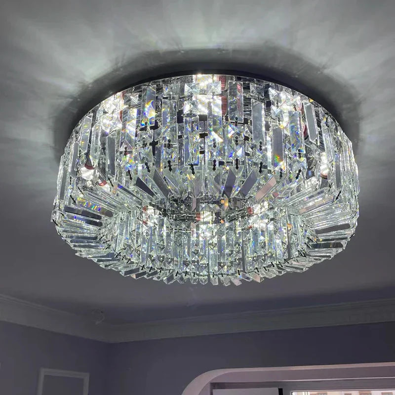 Crystal LED Ceiling Lamp for Chic Living, Bedroom, and Dining Room