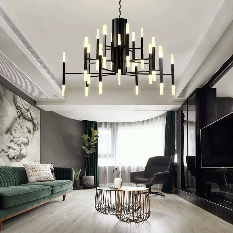 Modern Tube G4 Chandelier Pendant Light Fixture for Artistic Room Decor