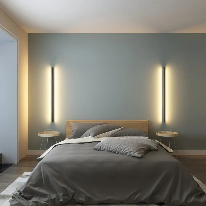 Long Strip LED Wall Lamp for Modern Nordic Style Living Room Bedroom Lighting