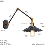 Silver Swing Arm LED Wall Light - Industrial Vintage Wall Sconce