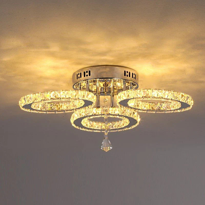 Modern Crystal Chandelier Ceiling Lamp for Bedroom Living Dining Room