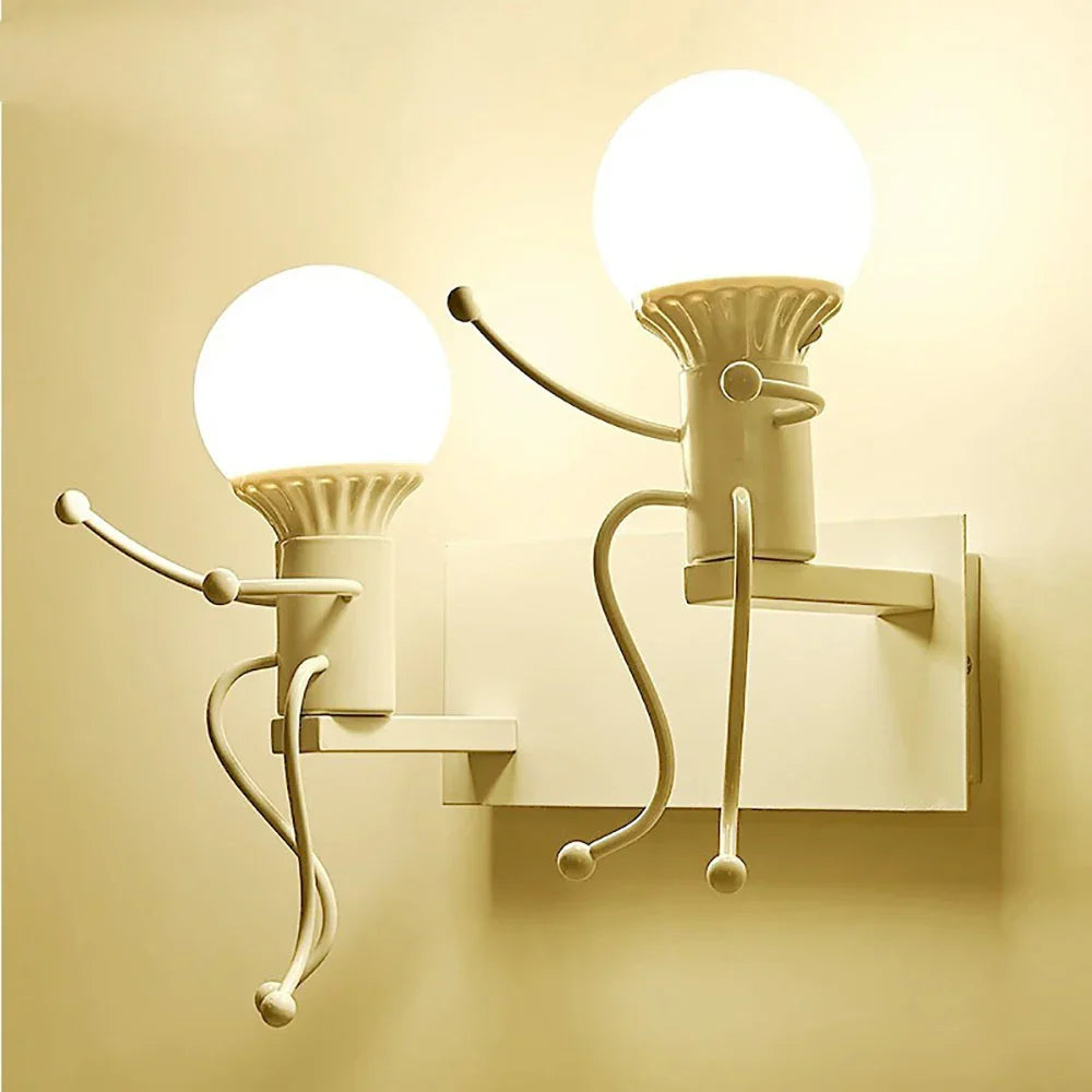 Robot Metal Wall Sconce Creative Cartoon Luminaria for Home Children's Room