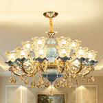 Retro Ceramic Chandelier for Living Room Bedroom Villa Duplex Floor