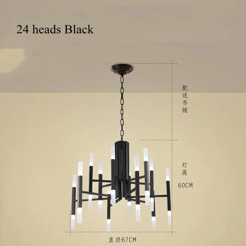 Modern Tube G4 Chandelier Pendant Light Fixture for Artistic Room Decor