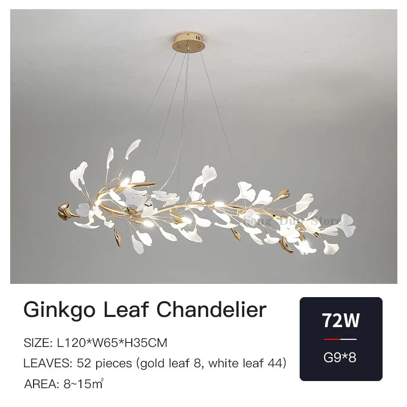 Ginkgo Ceramic Chandelier: Luxury Pendant Lights for Dining & Living Room