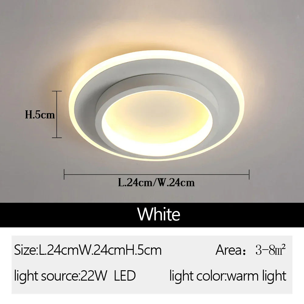 Round Square LED Ceiling Light - Small Indoor Night Light