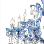 Modern Iron Crystal Glass Chandelier Blue Red Art Deco Lighting