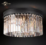Modern Brass Chrome Black Crystal Ceiling Lights for Bedroom and Living Room