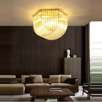 LED Glass Chandelier Hanging Lamps for Foyer - Modern Stainless Steel Design