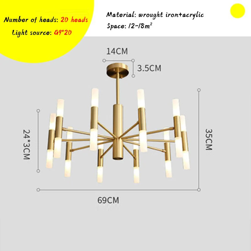 Nordic LED Pendant Chandelier: Modern Home Decor Light Fixture for Living Room, Bedroom & Restaurant