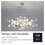 Ginkgo Leaf Decor Chandelier - Nordic Fine Flower Art Light for Living Room