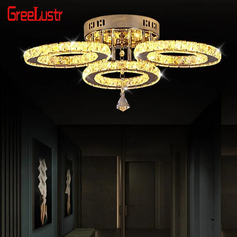 Modern K9 Crystal LED Chandeliers - Kitchen Home Decor Ceiling Lamps Fixtures