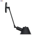 Black Single Swing Arm Wall Light Industrial Vintage Sconce LED Wall Lamp