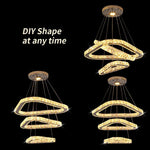 Crystal LED Ring Pendant Chandelier for Modern Living Dining Room Décor