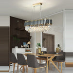 Art Deco Golden Crystal Chandelier LED Hanging Lamp