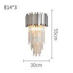 Crystal Clear LED Wall Sconce Chrome Silver Gold Wall Light for Bedroom