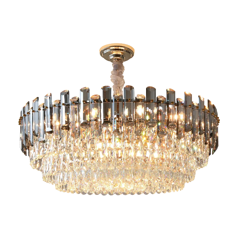 Round Crystal Kitchen Living Room Ceiling Lamp Atmospheric Modern Dining Bedroom Light