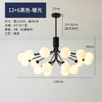 Gold Glass Ball Chandelier: Luxury LED Lighting for Dining Room, Kitchen, Cafe